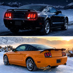 2005-2009 Ford Mustang S197 LED Tail Brake Signal Lights (Black Housing / Clear Lens / Red Bars)