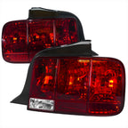 2005-2009 Ford Mustang S197 Sequential Tail Lights (Chrome Housing / Red Lens)