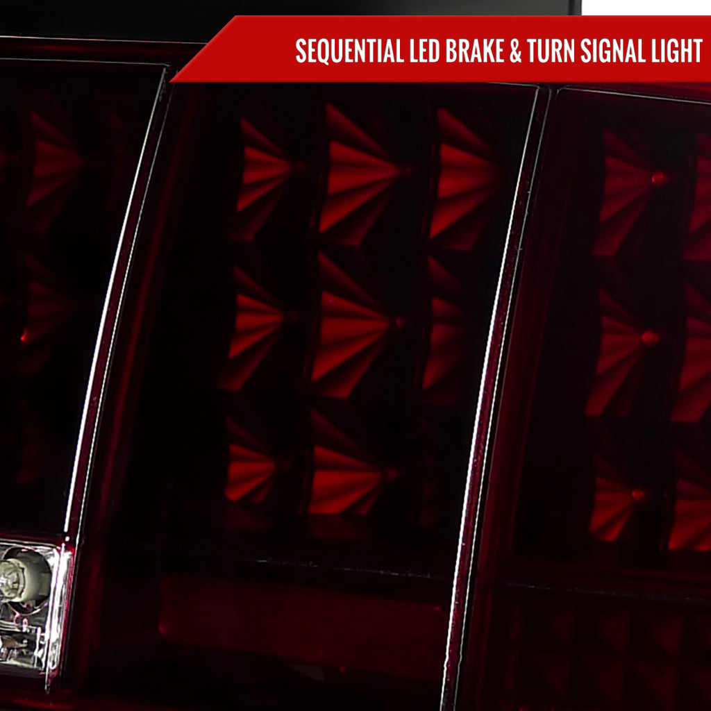 2005-2009 Ford Mustang S197 Sequential LED Tail Lights (Chrome Housing / Red Smoked Lens)