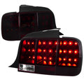 2005-2009 Ford Mustang S197 Sequential LED Tail Lights (Chrome Housing / Red Smoked Lens)