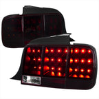 2005-2009 Ford Mustang S197 Sequential LED Tail Lights (Chrome Housing / Red Smoked Lens)