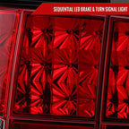 2005-2009 Ford Mustang S197 Sequential LED Tail Lights (Chrome Housing / Red Lens)