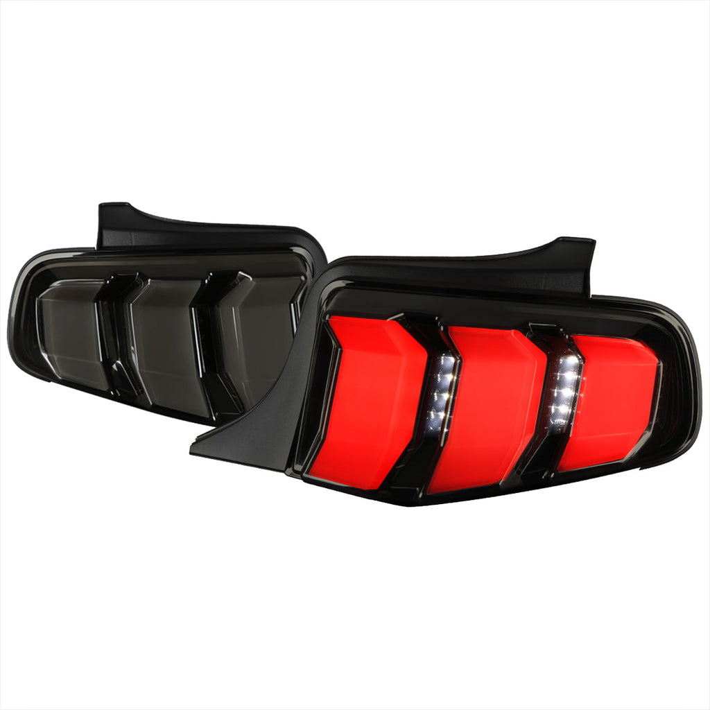 2010-2012 Ford Mustang S197 Sequential LED Tail Lights (Glossy Black Housing / Smoked Lens)