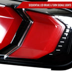 2010-2012 Ford Mustang S197 Sequential LED Tail Lights (Jet Black Housing / Clear Lens)