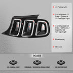 2010-2012 Ford Mustang S197 Base GT Red Tail Lights w/ Sequential LED Turn Signal (Black Housing / Clear Lens)