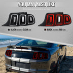 2010-2012 Ford Mustang S197 Base GT Red Tail Lights w/ Sequential LED Turn Signal (Black Housing / Clear Lens)