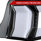 2010-2012 Ford Mustang S197 Sequential LED Tail Lights (Matte Black Housing / Clear Lens)