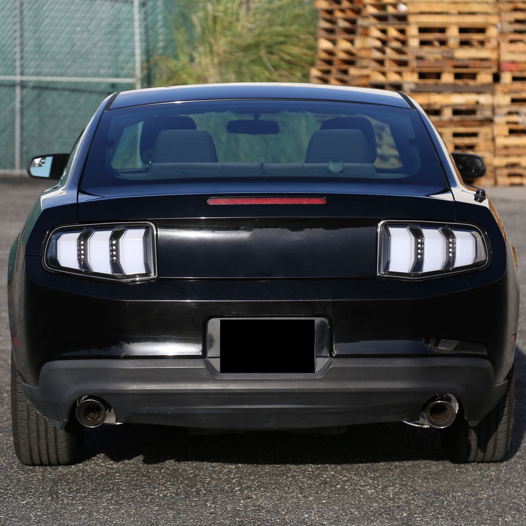 2010-2012 Ford Mustang S197 Sequential LED Tail Lights (Matte Black Housing / Clear Lens)