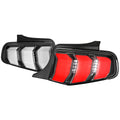 2010-2012 Ford Mustang S197 Sequential LED Tail Lights (Matte Black Housing / Clear Lens)