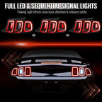 2010-2012 Ford Mustang S197 Base GT Red Tail Lights w/ Sequential LED Turn Signal (Black Housing / Red Lens)