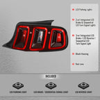 2010-2012 Ford Mustang S197 Base GT Red Tail Lights w/ Sequential LED Turn Signal (Black Housing / Red Lens)