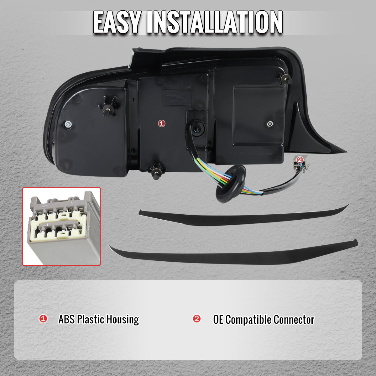 2010-2012 Ford Mustang S197 Base GT Red Tail Lights w/ Sequential LED Turn Signal (Black Housing / Red Lens)