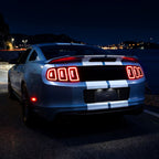 2010-2012 Ford Mustang S197 Base GT Red Tail Lights w/ Sequential LED Turn Signal (Black Housing / Red Lens)