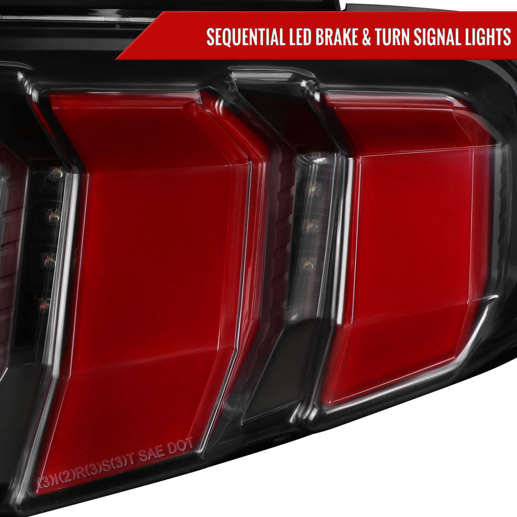 2010-2012 Ford Mustang S197 Sequential LED Tail Lights (Satin Black)