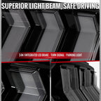 2015-2023 Ford Mustang S550 Sequential LED Turn Signal Tail Lights (Black Housing / Smoked Lens)