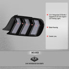 2015-2023 Ford Mustang S550 Sequential LED Turn Signal Tail Lights (Black Housing / Smoked Lens)