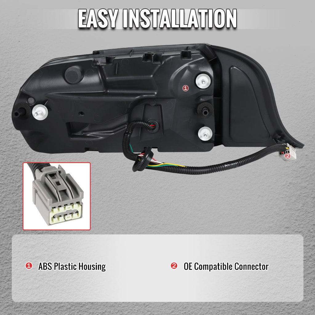 2015-2023 Ford Mustang S550 Sequential LED Turn Signal Tail Lights (Black Housing / Smoked Lens)