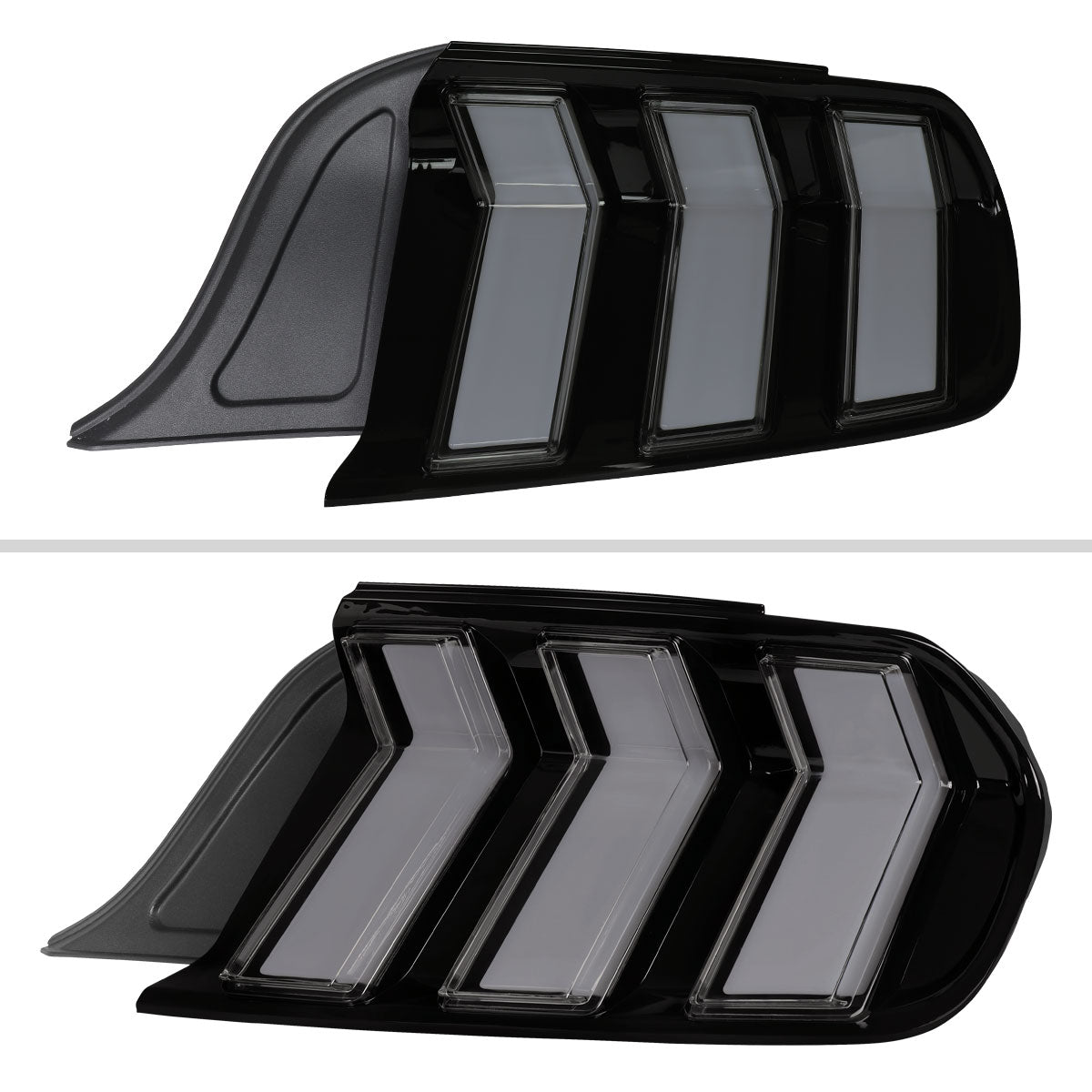 2015-2023 Ford Mustang S550 Sequential LED Turn Signal Tail Lights (Black Housing / Smoked Lens)