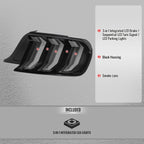 2015-2023 Ford Mustang S550 Sequential LED Turn Signal Euro Tail Lights (Black Housing / Smoked Lens)