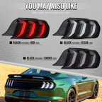 2015-2023 Ford Mustang S550 Sequential LED Turn Signal Euro Tail Lights (Black Housing / Smoked Lens)