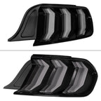 2015-2023 Ford Mustang S550 Sequential LED Turn Signal Euro Tail Lights (Black Housing / Smoked Lens)