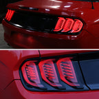 2015-2023 Ford Mustang S550 Sequential Signal LED Tail Lights (Glossy Black Housing / Smoked Lens)