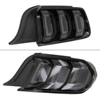 2015-2023 Ford Mustang S550 Sequential Signal LED Tail Lights (Glossy Black Housing / Smoked Lens)