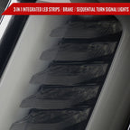2015-2023 Ford Mustang S550 Sequential Signal LED Tail Lights (Glossy Black Housing / Smoked Lens)