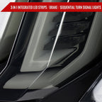 2015-2023 Ford Mustang S550 Sequential Signal LED Tail Lights (Glossy Black Housing / Smoked Lens)
