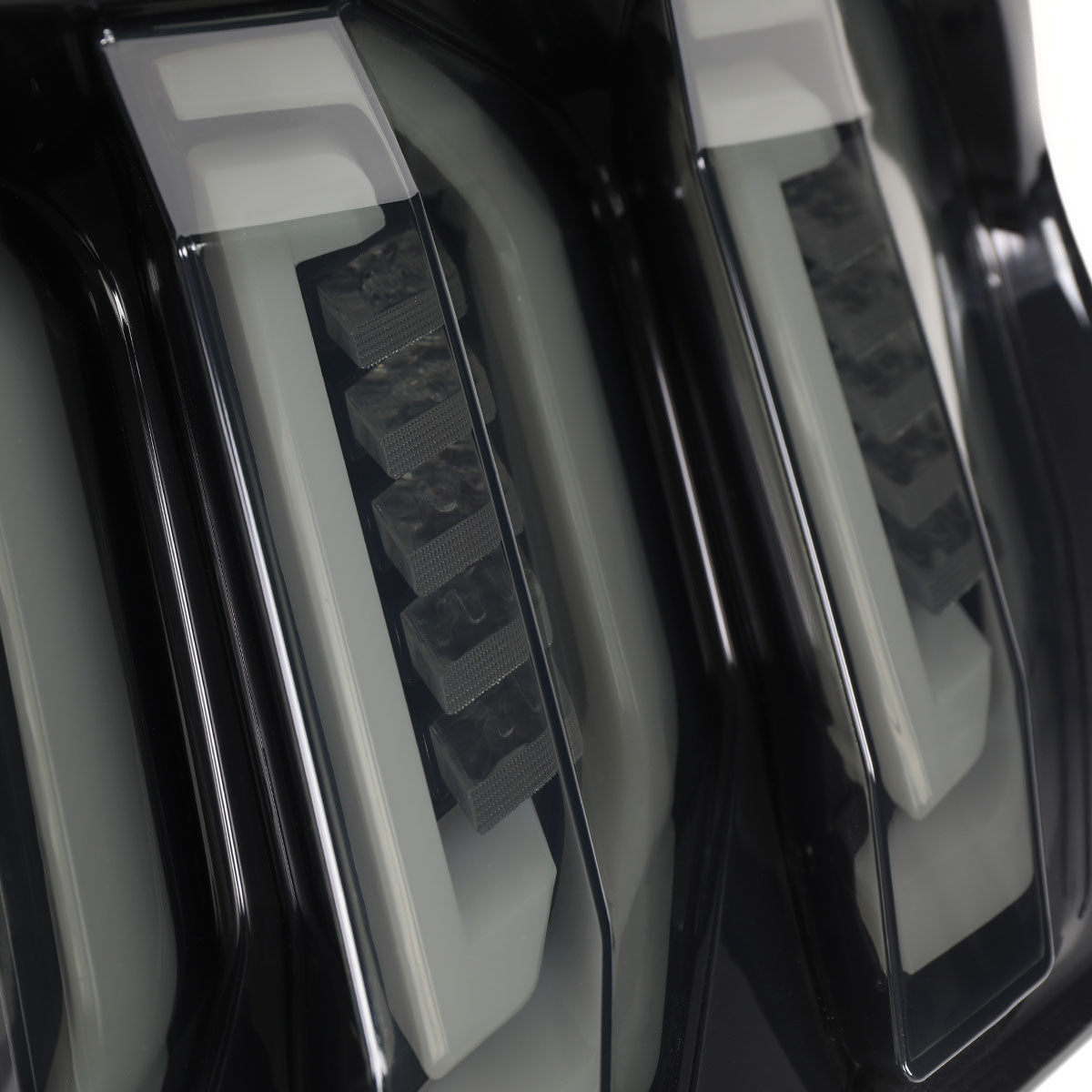 2015-2023 Ford Mustang S550 Sequential Signal LED Tail Lights (Glossy Black Housing / Smoked Lens)
