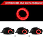 2015-2022 Ford Mustang S550 Coupe/Convertible LED Tail Lights (Glossy Black Housing / Smoked Lens)