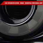 2015-2022 Ford Mustang S550 Coupe/Convertible LED Tail Lights (Glossy Black Housing / Smoked Lens)