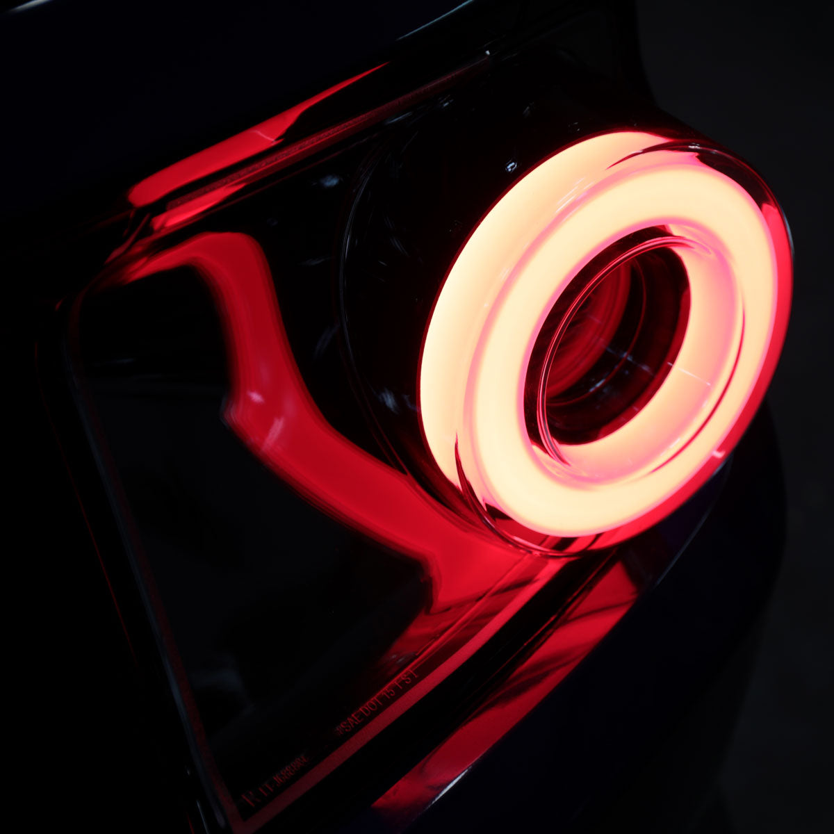 2015-2022 Ford Mustang S550 Coupe/Convertible Red LED Bar Tail Lights (Glossy Black Housing / Clear Lens)