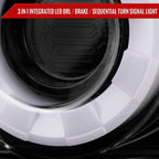 2015-2022 Ford Mustang S550 Coupe/Convertible White LED Bar Tail Lights (Glossy Black Housing / Clear Lens)