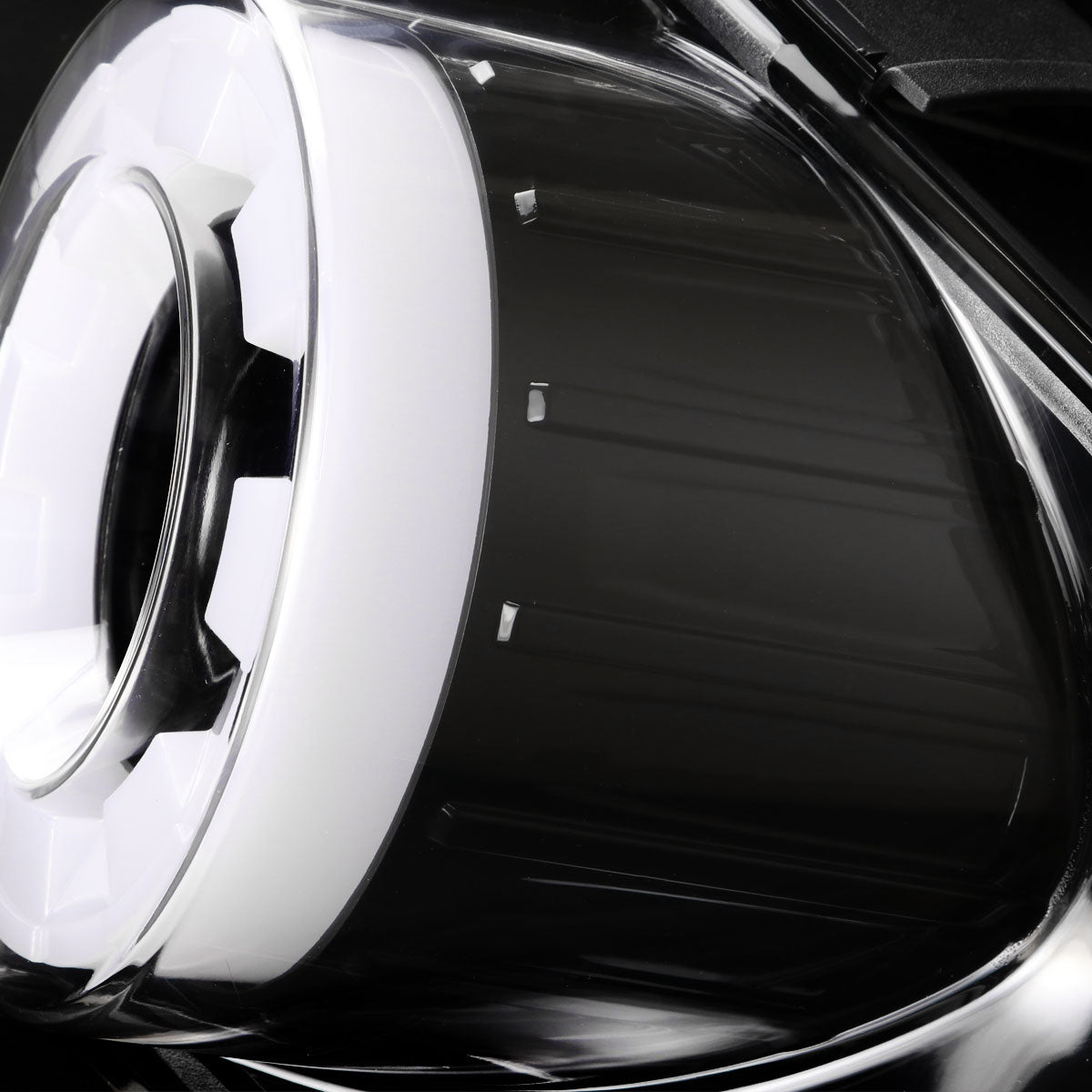 2015-2022 Ford Mustang S550 Coupe/Convertible White LED Bar Tail Lights (Glossy Black Housing / Clear Lens)