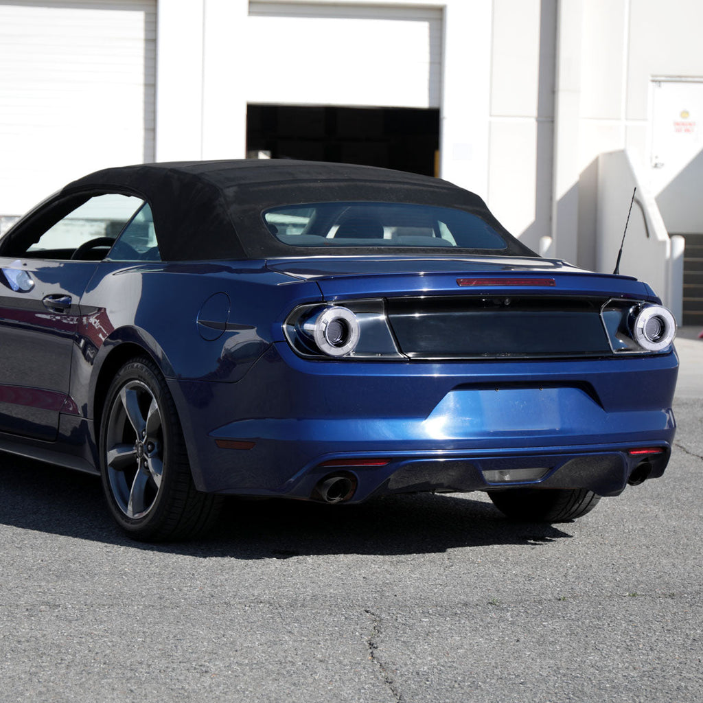2015-2022 Ford Mustang S550 Coupe/Convertible White LED Bar Tail Lights (Glossy Black Housing / Clear Lens)