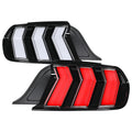 2015-2023 Ford Mustang S550 Sequential LED Turn Signal Tail Lights (Black Housing / Clear Lens)