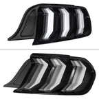 2015-2023 Ford Mustang S550 Sequential LED Turn Signal Euro Tail Lights (Black Housing / Clear Lens)