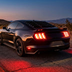 2015-2023 Ford Mustang S550 Sequential LED Turn Signal Euro Tail Lights (Black Housing / Clear Lens)