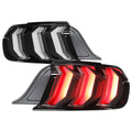 2015-2023 Ford Mustang S550 Sequential LED Turn Signal Euro Tail Lights (Black Housing / Clear Lens)