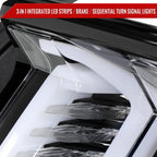 2015-2023 Ford Mustang S550 Sequential Signal LED Tail Lights (Jet Black Housing / Clear Lens)