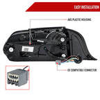 2015-2023 Ford Mustang S550 Sequential Signal LED Tail Lights (Jet Black Housing / Clear Lens)