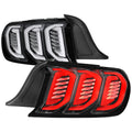 2015-2023 Ford Mustang S550 Sequential Signal LED Tail Lights (Jet Black Housing / Clear Lens)