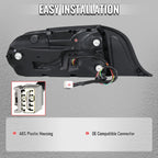 2015-2023 Ford Mustang S550 Sequential LED Turn Signal Euro Tail Lights (Black Housing / Red Lens)