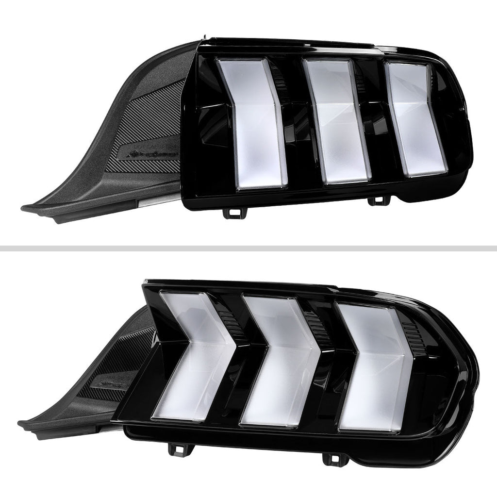 2024-2026 Ford Mustang S650 Full LED Switchback Sequential Tail Lights with Startup Animation (Black Housing / Clear Lens)