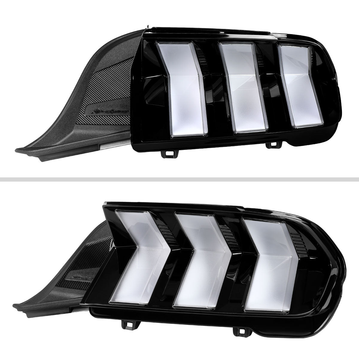2024-2026 Ford Mustang S650 Full LED Switchback Sequential Tail Lights with Startup Animation (Black Housing / Clear Lens)