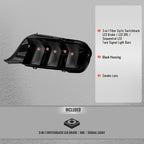 2024-2026 Ford Mustang S650 Full LED Switchback Sequential Tail Lights with Startup Animation (Black Housing / Smoked Lens)