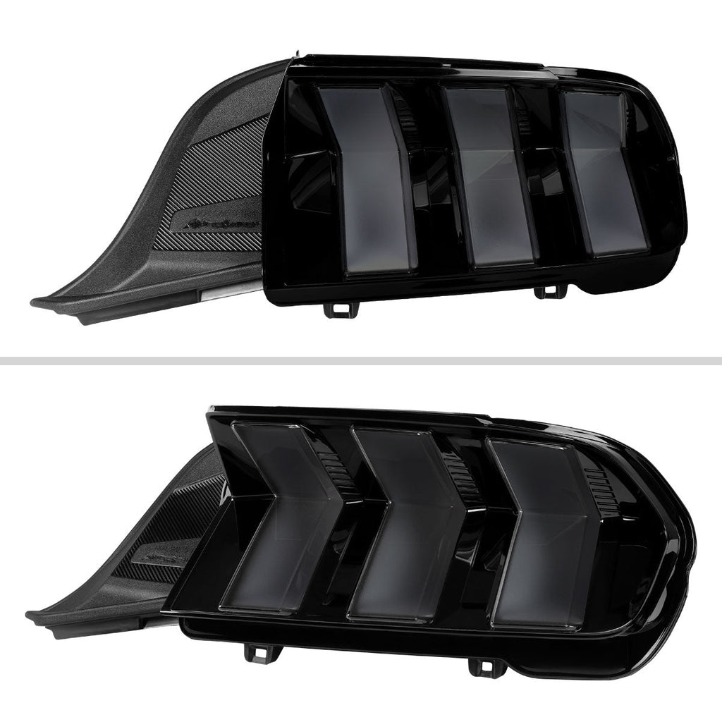 2024-2026 Ford Mustang S650 Full LED Switchback Sequential Tail Lights with Startup Animation (Black Housing / Smoked Lens)