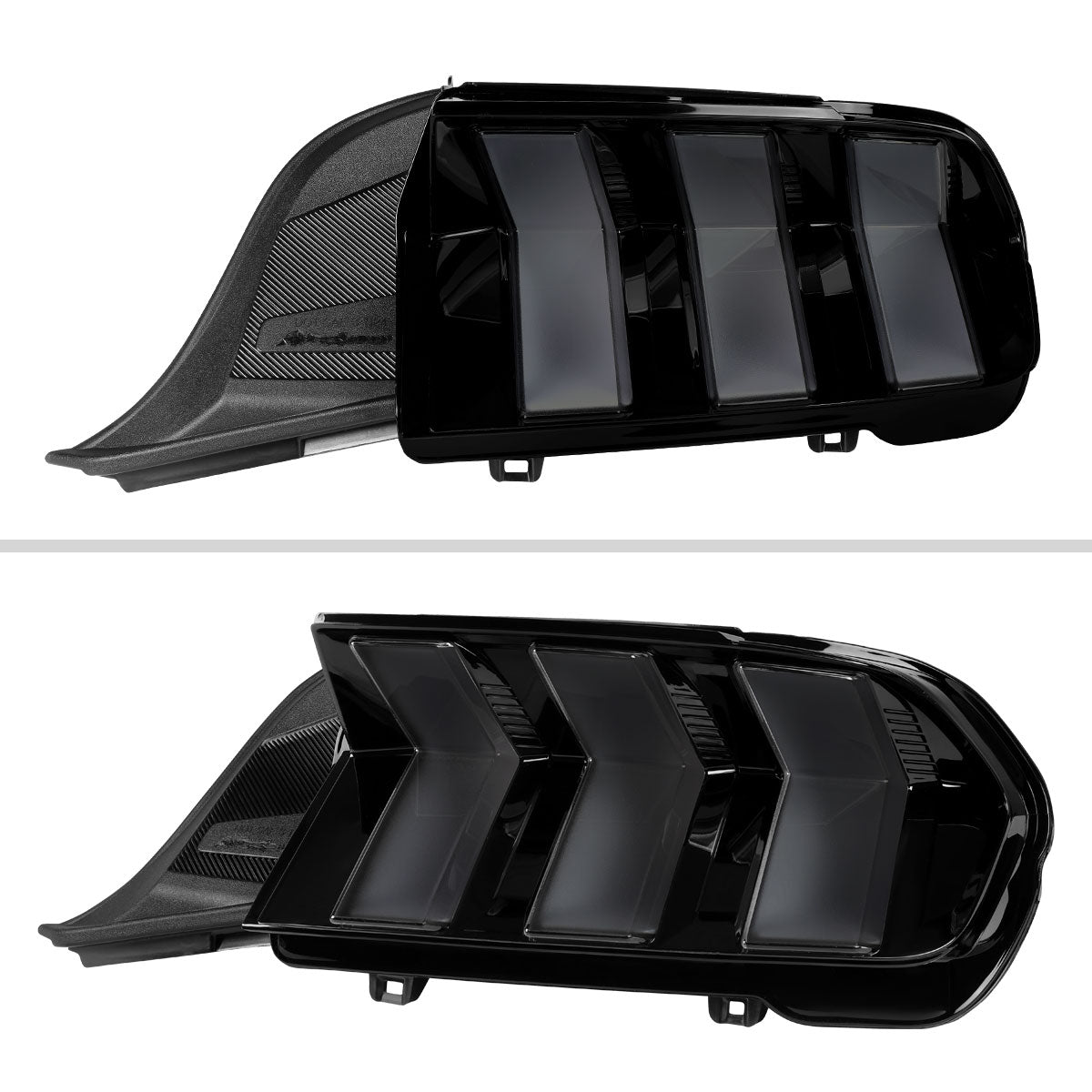 2024-2026 Ford Mustang S650 Full LED Switchback Sequential Tail Lights with Startup Animation (Black Housing / Smoked Lens)