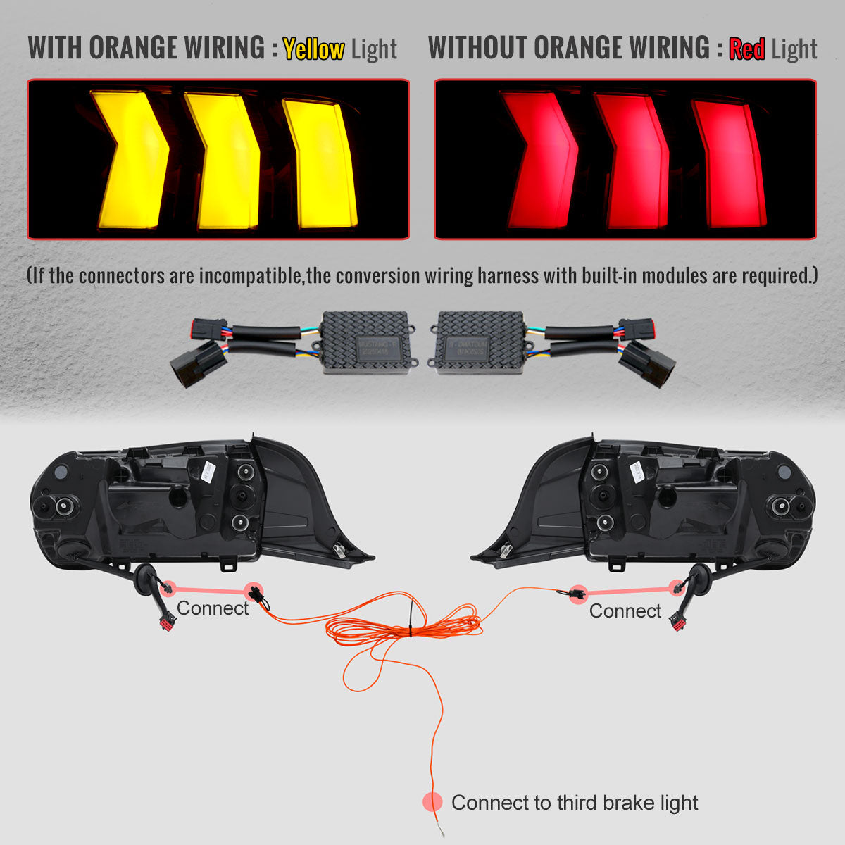 2024-2026 Ford Mustang S650 Full LED Switchback Sequential Tail Lights with Startup Animation (Black Housing / Smoked Lens)